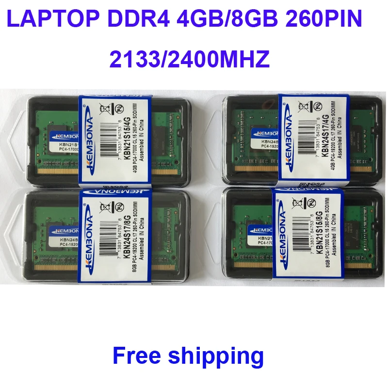 Kembona ноутбук DDR4 4GB 8GB 4G 8G ram память 2133mhz 2400mhz 2666mhz Memoria 260-pin SODIMM ram Stick