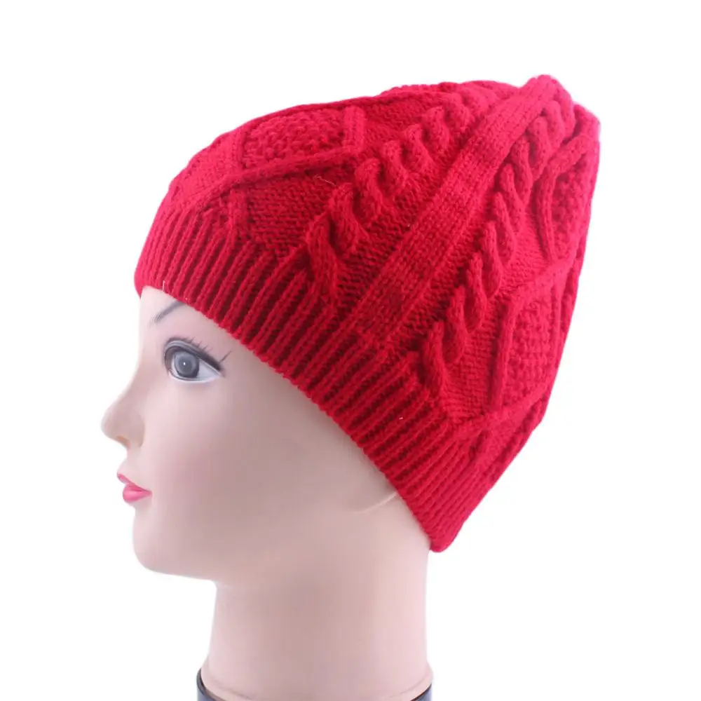 Зимняя шапка вязаная с пеньковыми цветами европейские и американские ретро