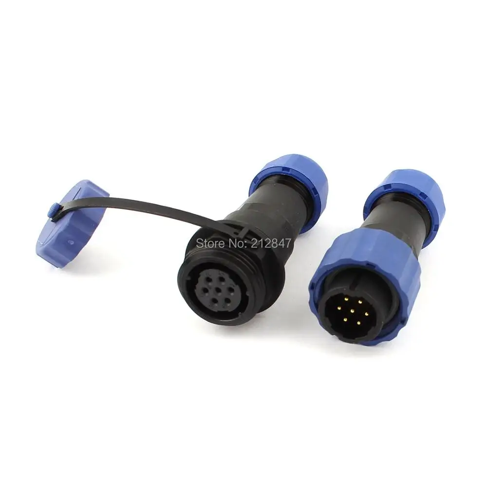 

Pair Waterproof Aviation Cable Connector w Socket SD16-7 7 Pin IP68
