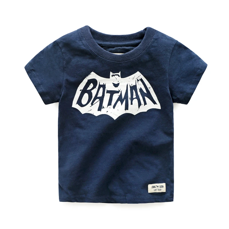 2018 летние футболки с короткими рукавами Бэтменом для мальчиков буквенным