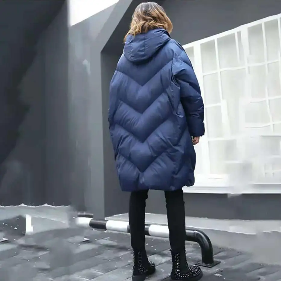 Зимняя женская куртка шарф с капюшоном хлопковое стеганое свободное теплое