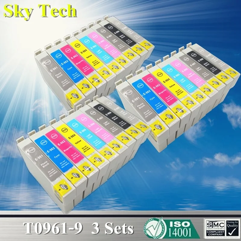 Качественные совместимые чернильные картриджи для T0961 T0969 Epson Stylus Photo R2880.