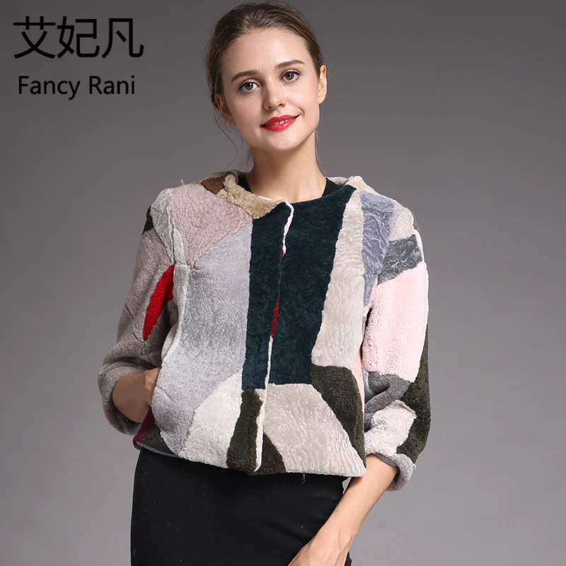 Пальто из натуральной овчины для женщин зимнее модное меховое шерстяное пальто