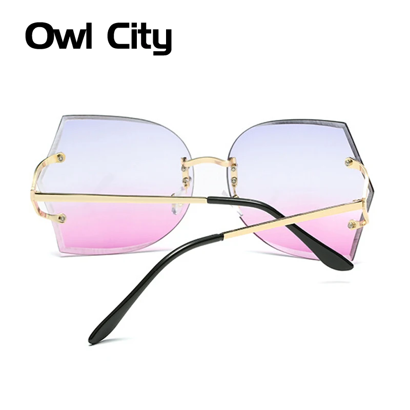 

Fashion Oversize Sunglasses Women Rimless Gradient Lens Woman Sun glasses Female Eyewear UV400