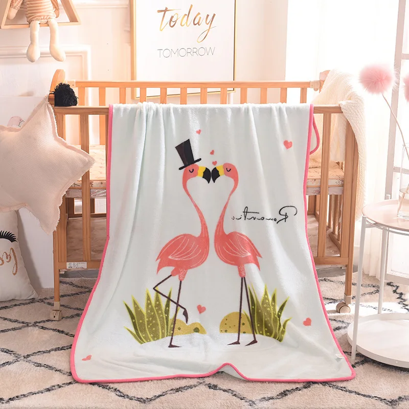 

IHAD flamingo New Soft children Blanket Warm Coral Blankets Travel Flannel Sofa Solid Color Fleece Blankets For Bed Warm