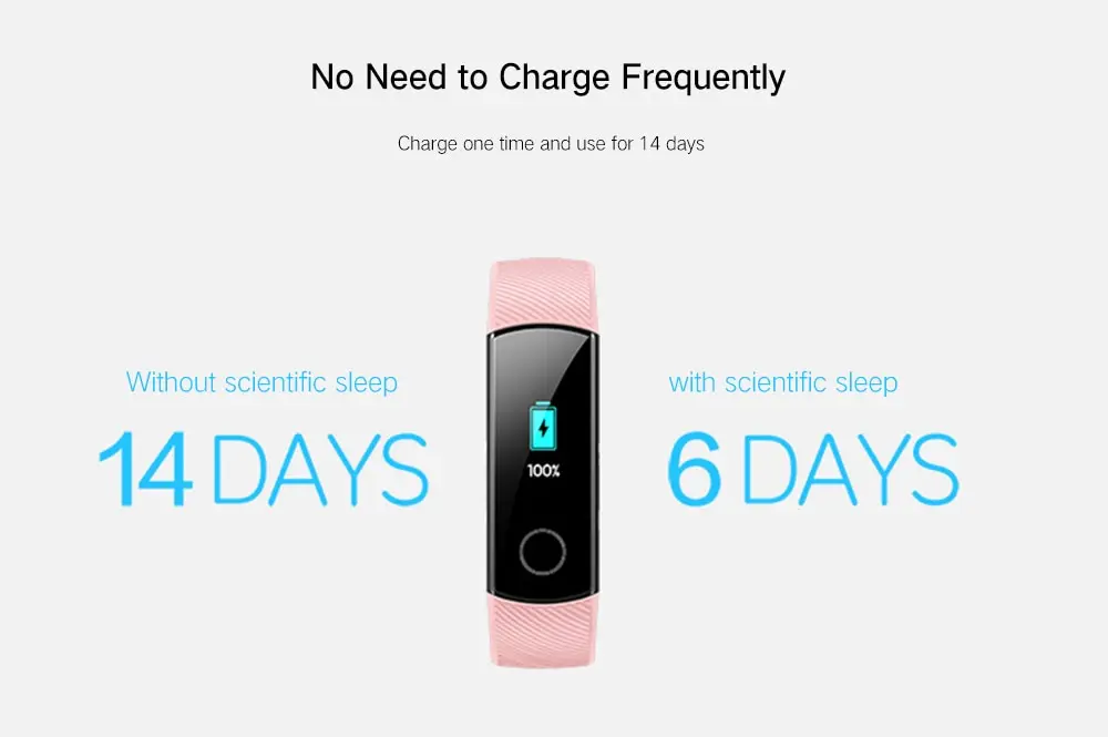 Смарт-браслет Honor Band 4, сенсорный экран 0,95 дюйма, фитнес-трекер, водонепроницаемый, для плавания, для обнаружения пульса и сна