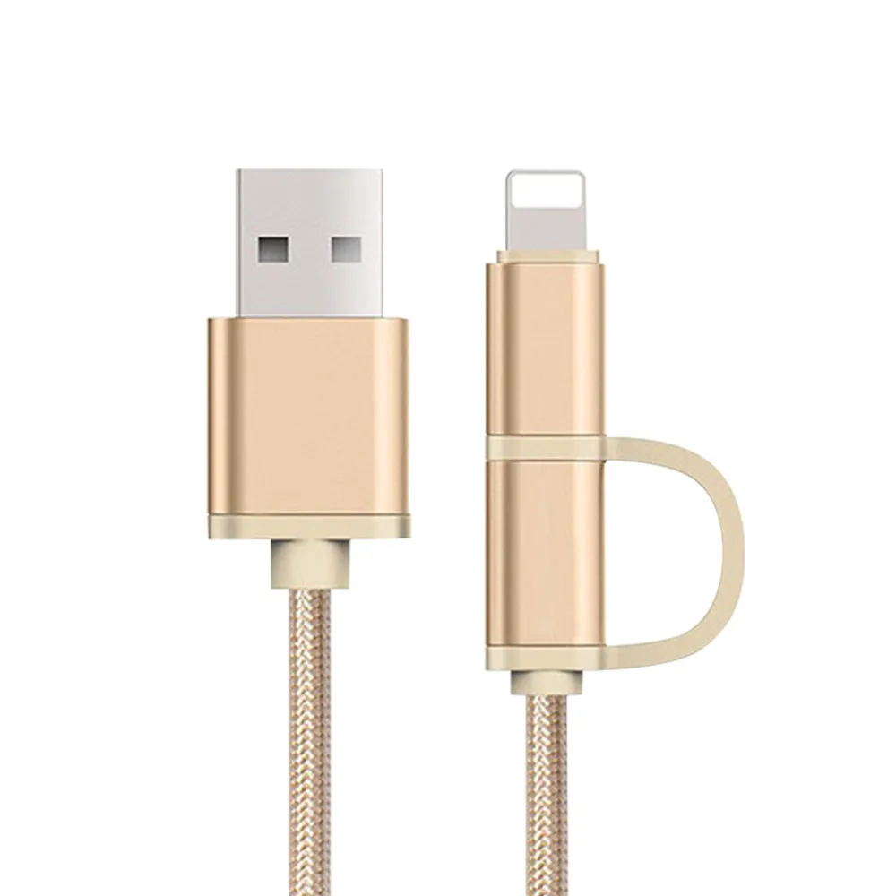 Зарядный кабель 2 в 1 с микро USB и подсветкой провод для синхронизации данных IPhone 7 8
