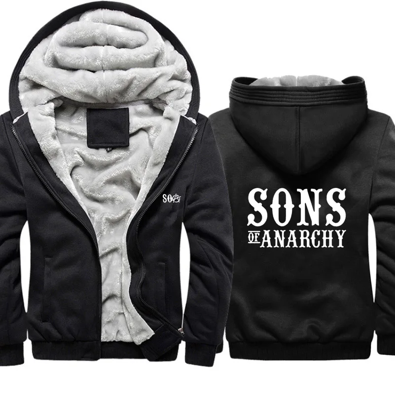 SOA Sons толстовки анархия Мужские Зимние флисовые утепленные камуфляжные пальто толстовка на молнии мужские толстовки с принтом - Цвет: 808