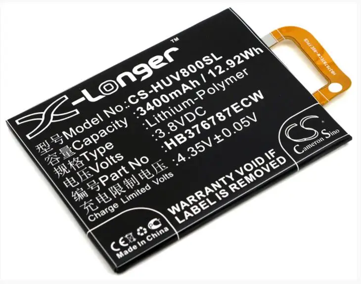 Аккумулятор Cameron Sino 3400mAh для HUAWEI Honor V8 Премиум KNT-AL10 KNT-AL20 KNT-TL10 HB376787ECW | Мобильные