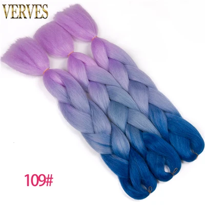 VERVES плетеные волосы, 1 шт., 24 дюйма, вязанные крючком огромные косички, 100 г/шт., синтетические, Омбре, Жаростойкие Волокна, волосы для наращивания, розовые - Цвет: T1B/4/30