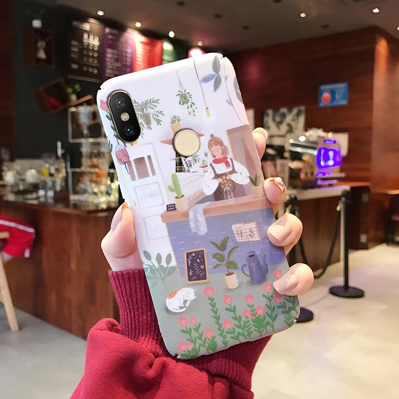 Huadian YonLinTan coque, чехол, чехол, для Xiaomi mi 6X A2 mi A2 mi 6X, Роскошный Жесткий чехол из поликарбоната с милым мультяшным цветочным принтом, чехол s - Цвет: Huadian