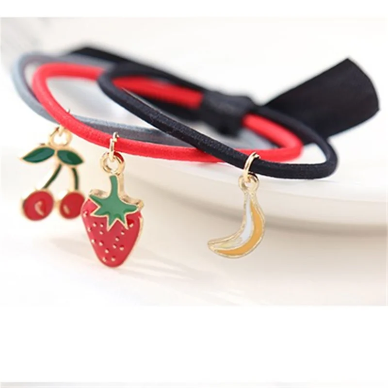 3 шт. яркие цвета резинки для волос Детские эластичные лента с бантом подвеска в