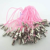 free shipping 500pcsbag pink color cellmobile phone strap lariat lanyard cord 6cm jewelry findings for jewelry making