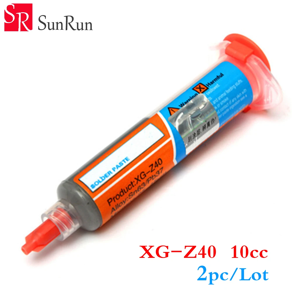 Новые 2 компл./лот 10CC флюс паяльной пасты XG-Z40 с шт в наборе Бесплатная иглы головки