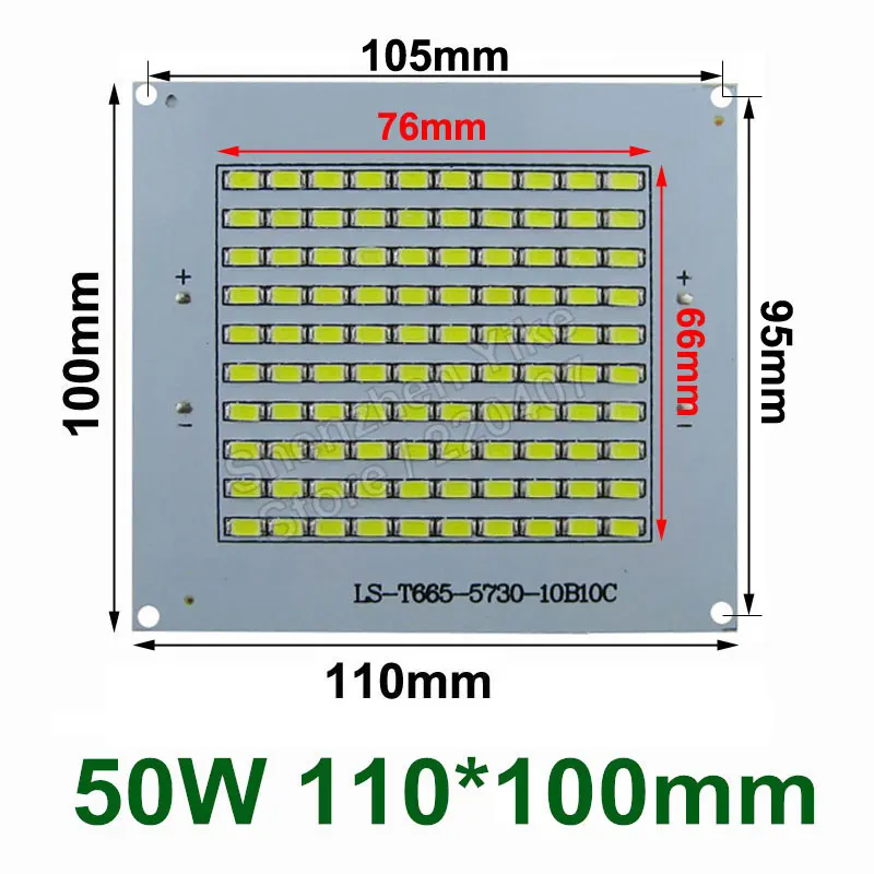 100% полномощный прожектор pcb 50 Вт 5000лм led PCB с чипом SMD5730 теплоотвод доска
