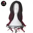 Женские синтетические длинные волнистые волосы Miss U, фиолетовые, смешанные, розовые, черные, красные, синие волосы с эффектом омбре, парик для косплея из фильма Хэллоуин