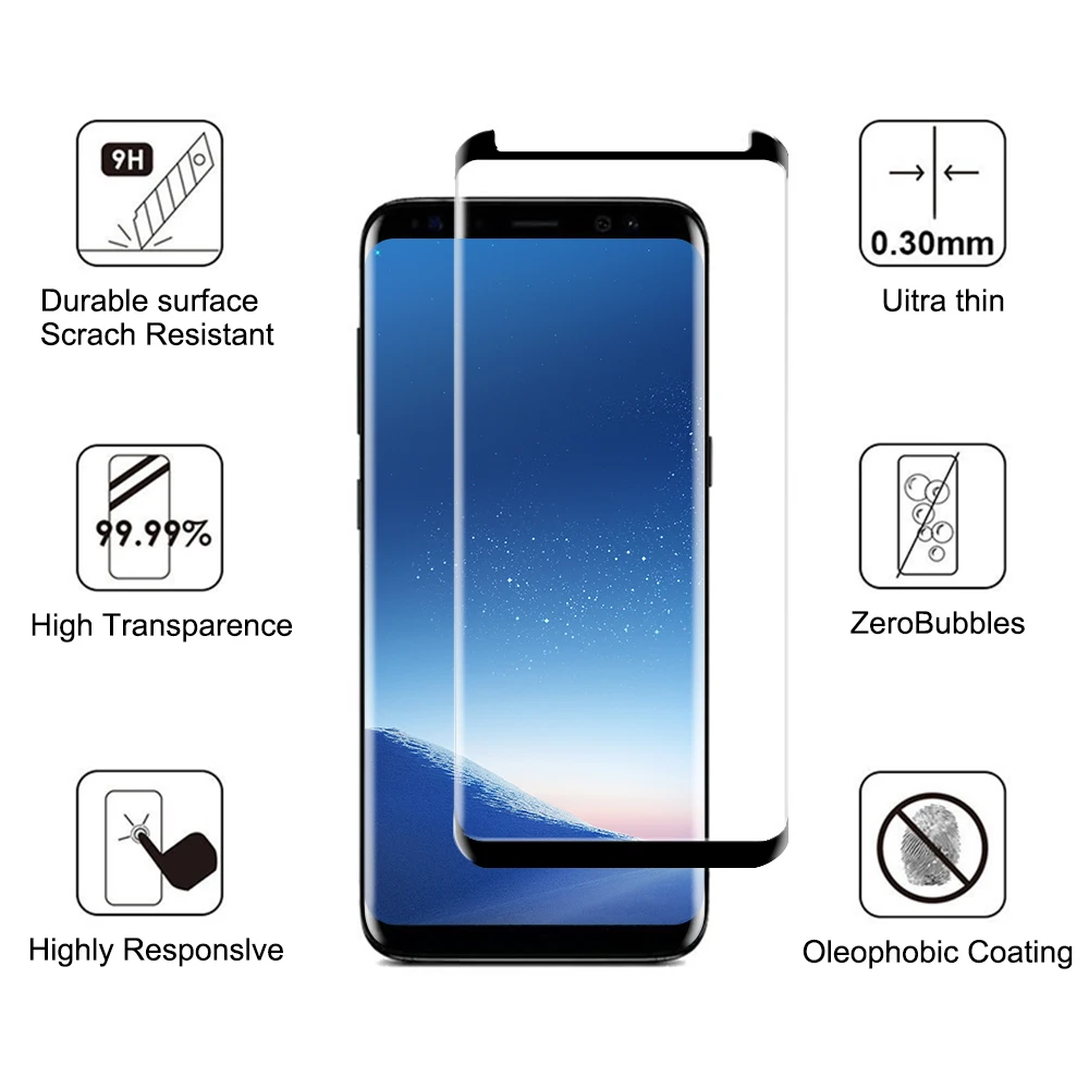 Защитная пленка для экрана samsung Galaxy S8 plus S9 Plus полностью изогнутая камеры