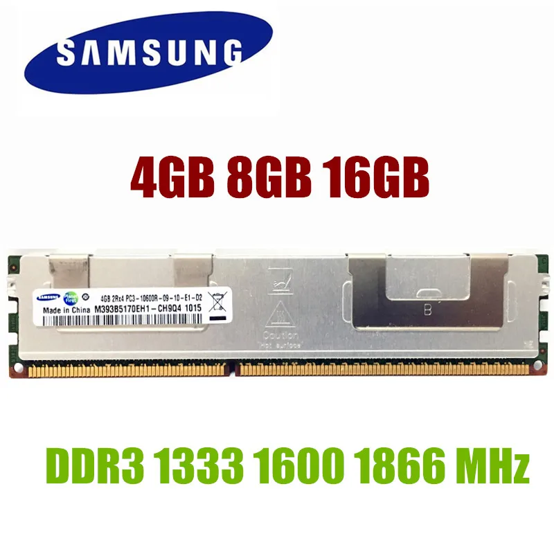 Серверная память Samsung 4 ГБ 8 16 DDR3 PC3 1066 МГц 1333 1600 Гб 1866 REG ECC 10600 12800 RAM|Оперативная