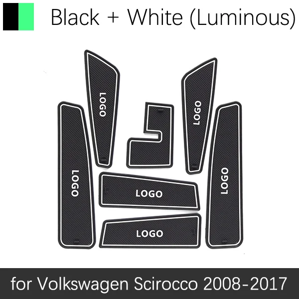 White Scirocco Противоскользящие резиновые ворота слот чашки коврик для VW Golf 7 MK7 Polo 6R 6C Scirocco Sportsvan SV Volkswagen аксессуары наклейки - Название цвета: White Scirocco