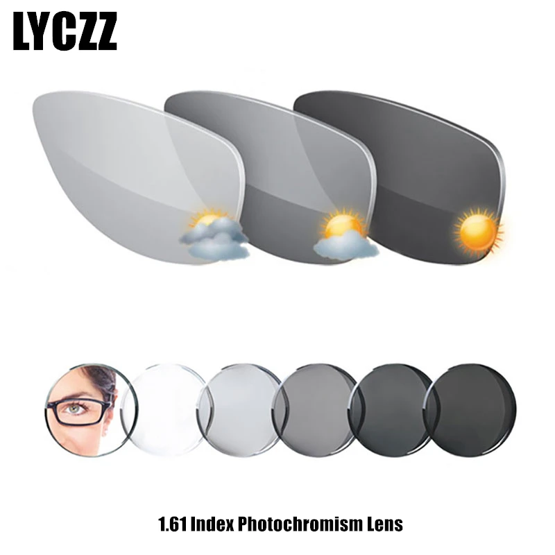 LYCZZ 1 61 индекс Асферические одновидовые фотохромные линзы для близоруких