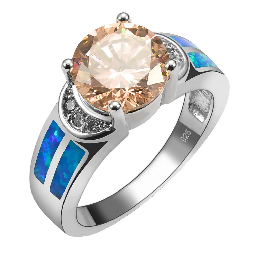 Кольцо из серебра с голубым огненным опалом размеры 6 7 8 9 10 R1496|silver ring jewelry|ring jewelryring