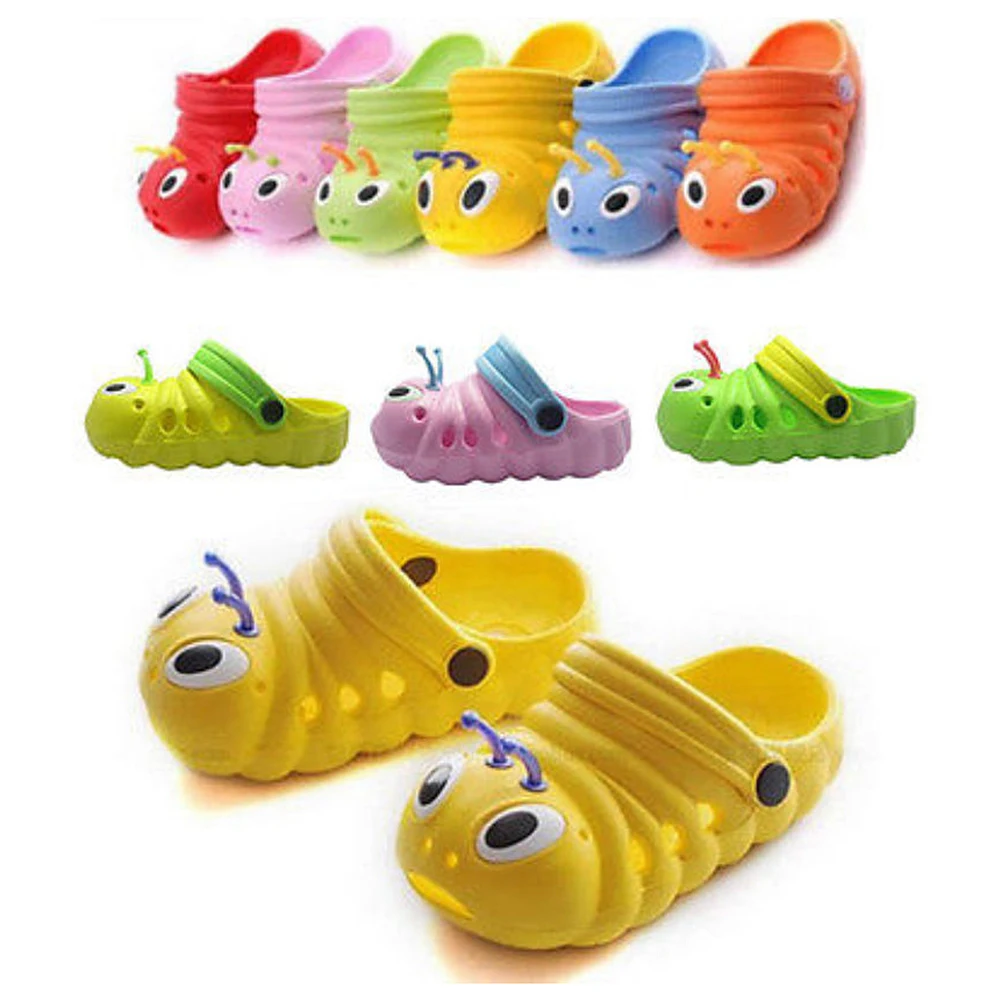 

Kids Caterpillar Garden Slippers Child Boys Girls Slip Lighe Weight Beach Hole Sandals Baby Candy Home Outdoor Shoes
