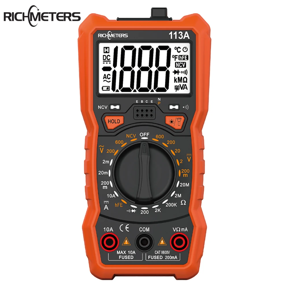 RICHMETERS RM113D бесконтактная проверка напряжения переменного Цифровой мультиметр 6000