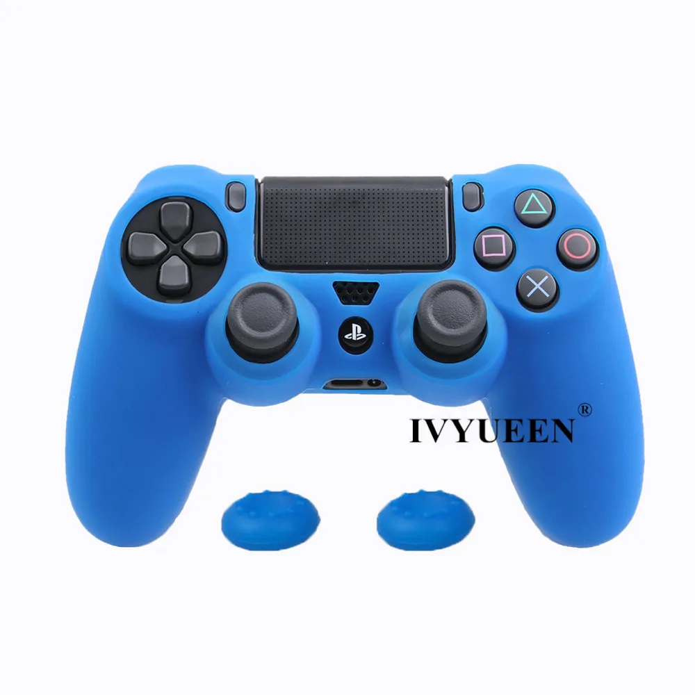 Синий IVYUEEN для sony playstation 4 PS4 DS4 Pro Тонкий силиконовый чехол с контроллером Защитная крышка для рук колпачки для Dualshock 4 - Цвет: Синий