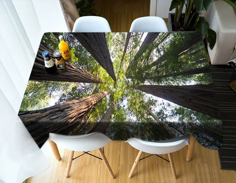 Деревянная скатерть с изображением елки круглая прямые продажи фабрики | Дом и