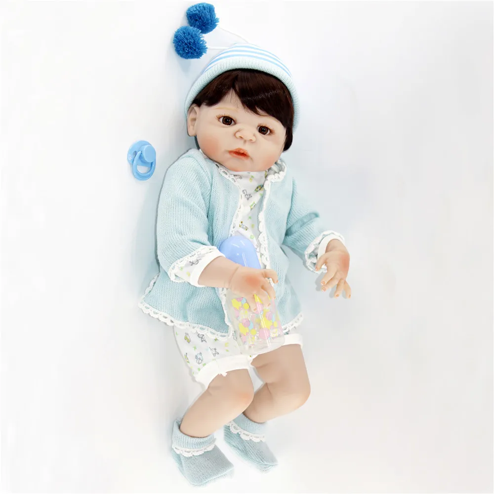 

55 см Реалистичная силиконовая кукла bebe alive Reborn для девочек и мальчиков, куклы для новорожденных, коричневые глаза для детей, лучший подарок ...