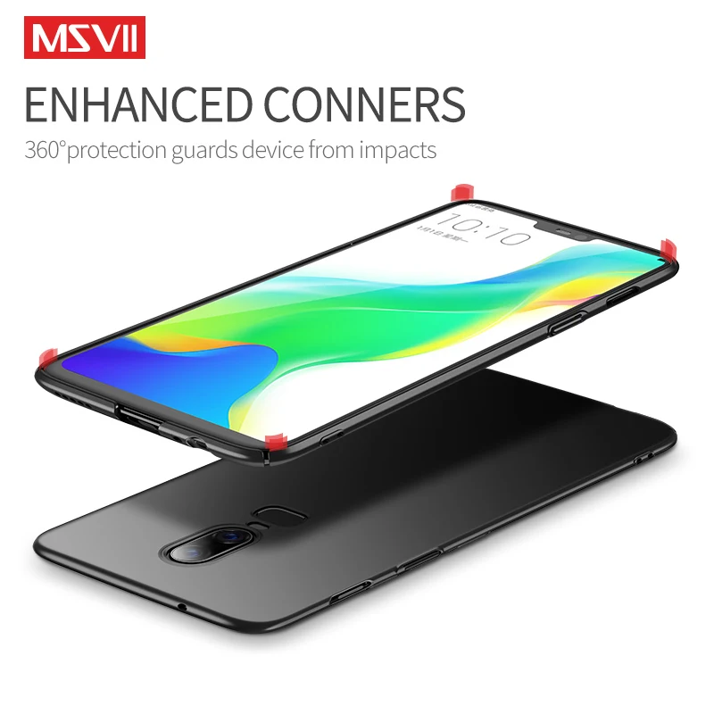 Чехол MSVII Oneplus 6 Ультратонкий матовый чехол для One Plus жесткий из поликарбоната OnePlus6