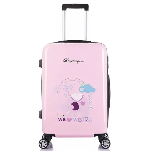 20 inch pink KLQDZMS прекрасный 16/20/24 дюймов сумки на колёсиках Чемодан Spinner мультфильм пароль чемодан на колесах Для женщин ручной клади дорожная сумка с колесиками - Цвет: 20 inch pink