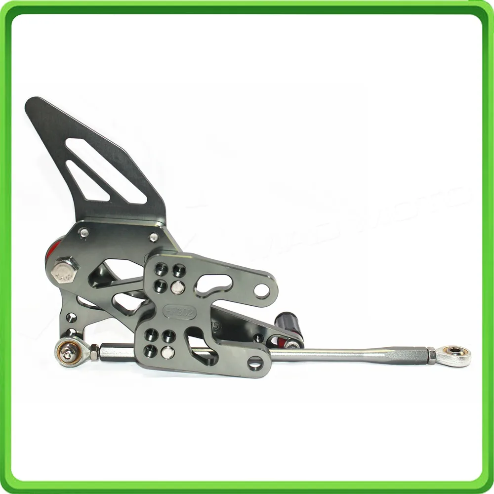 

CNC Adjustable Rearsets rear set sets footfest foot pegs pedal For Kawasaki Ninja ZX10R ZX 10R ZX-10R 2004-2005 Gray