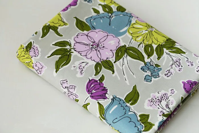 Бесплатная доставка органический хлопок текстиль серая основа фиолетовая ткань