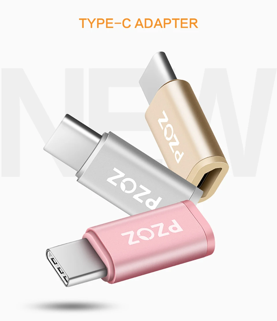 PZOZ Usb 3,1 type C штекер для Micro USB Женский Синхронизация зарядки type-c адаптер USB C для Micro адаптер для samsung huawei mate 10