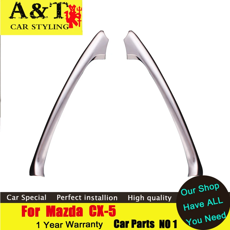 A&ampT For Mazda CX-5 Front armrest chrome sticker car styling 2013-2015 strip decorative door panel frame | Автомобили и