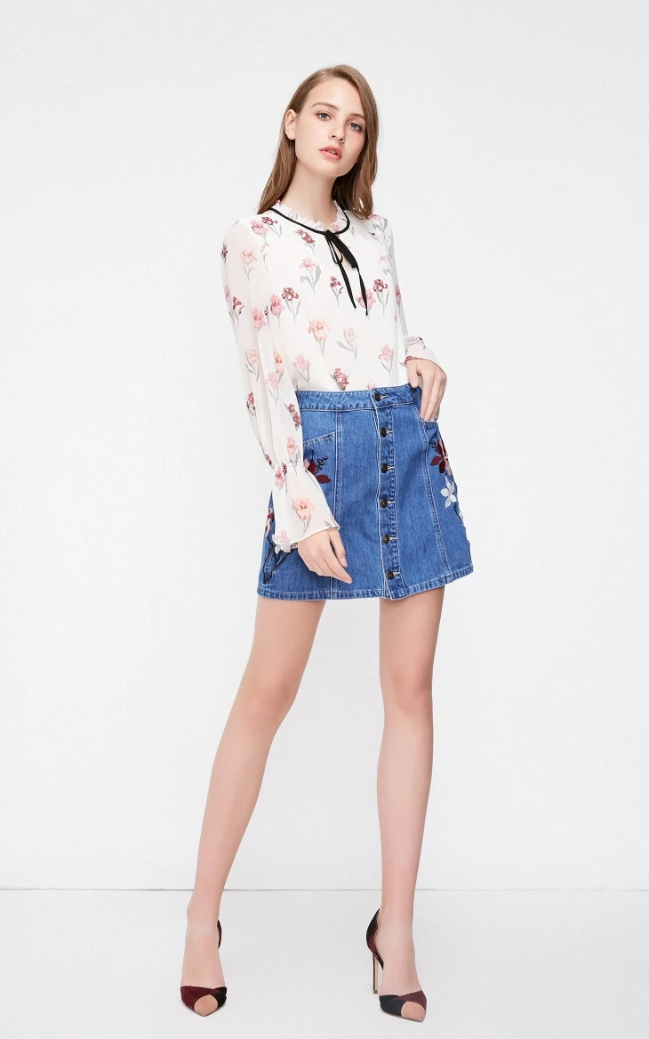 Vero Moda новые женские цветочные узоры расклешенные рукава Шифоновая Блузка Топы | 318351502