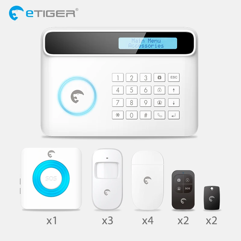 Etiger S4 Беспроводная GSM сигнализация домашняя автоматическая система безопасности