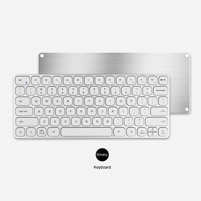 Silvery B. O. W Plug and Play перезаряжаемая беспроводная клавиатура и мышь комбо для компьютера с Nano USB Приемником, 78 клавиш, бесшумный дизайн - Цвет: Silvery