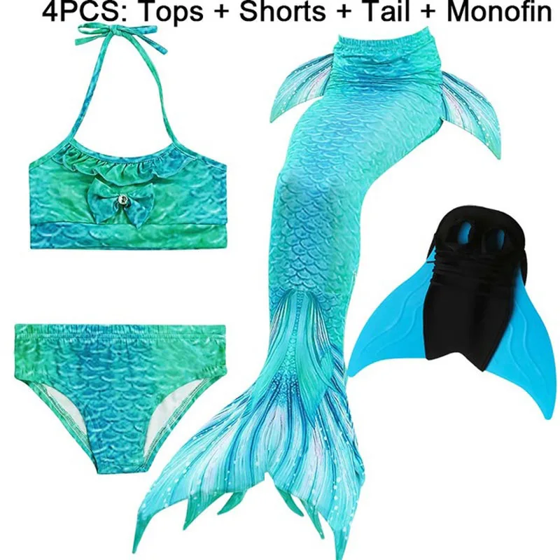 Купальный костюм для девочек купальный Русалочки с моноластами детский Ариэль