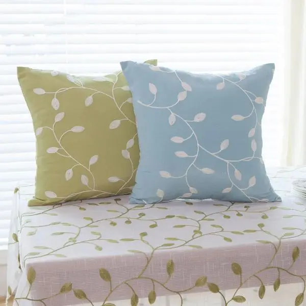 Хлопковая наволочка с вышивкой для подушки декоративная дивана в пасторальном