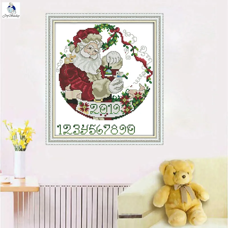 JoySunday cross stitch kits needlework set Santa Claus Christmas fairy girl 14CT 11CT cotton painting gift art factory wholesale | Дом и сад