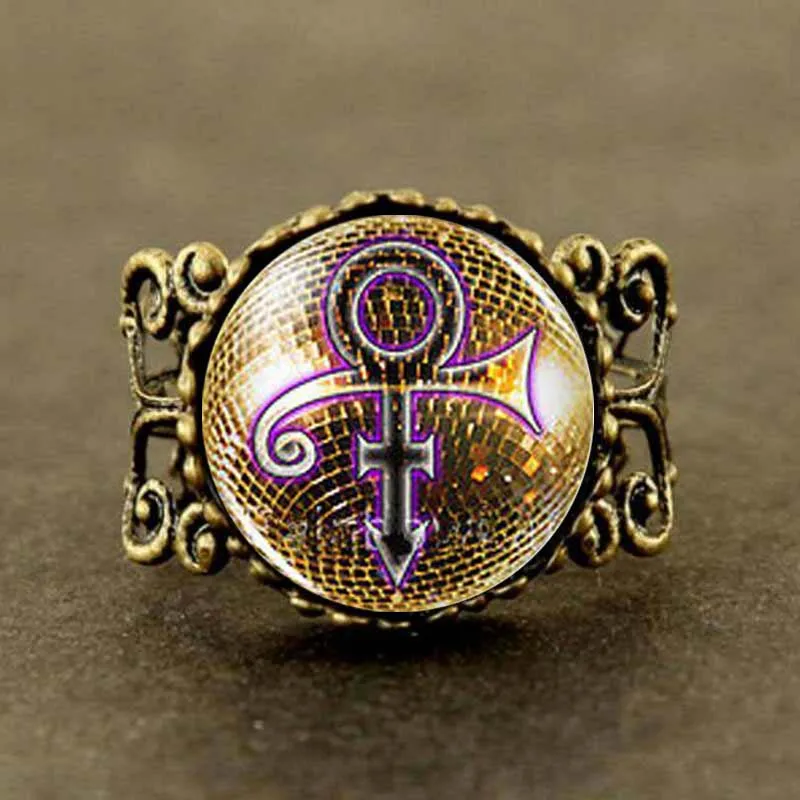 Prince RIP Gold Sign Symbol Shirt Poster Logo Mens vintage Purple Rain Ring steampunk Jewelry Gift | Украшения и аксессуары
