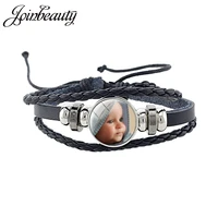 joinbeauty photo multilayer leather bracelet custom handmade round glass cabochon girlsboys bangle na01