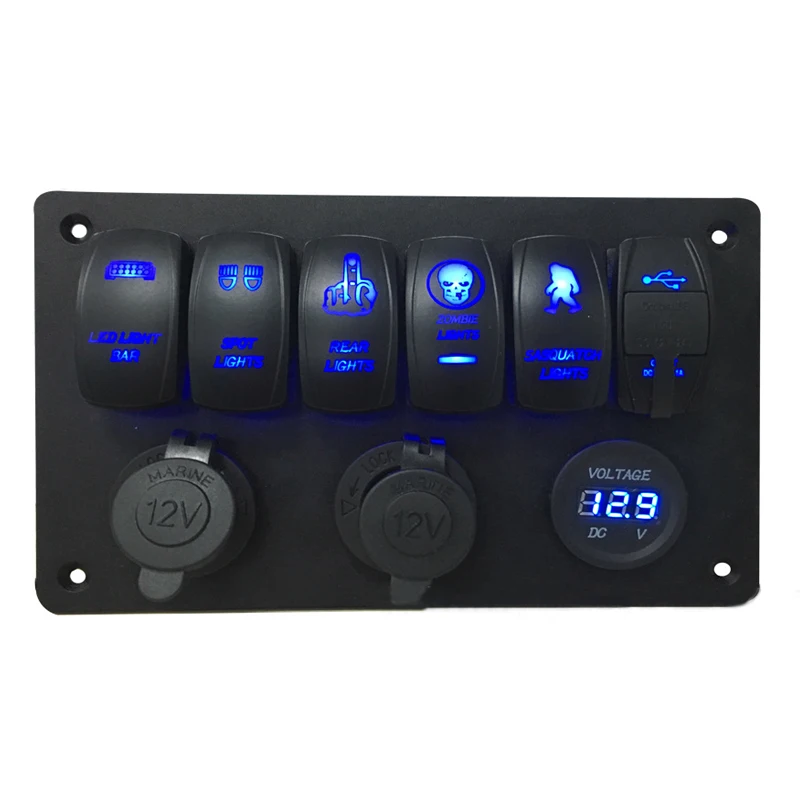 Светодиодный морской переключатель панели выключатели автомобиля двойной USB