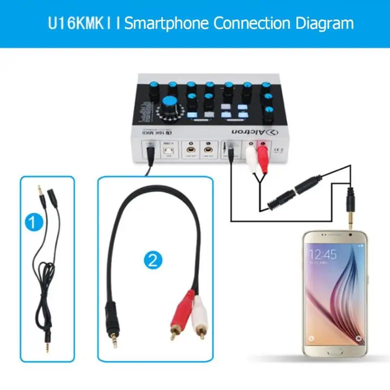 U16K MKII внешняя звуковая карта USB звуковая карта аудио интерфейс USB аудио запись интерфейс прочный алюминий с DSP эффектом