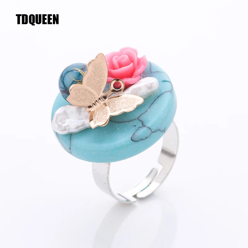 TDQUEEN кольца в стиле Бохо Для женщин Позолоченные бабочки модные ювелирные