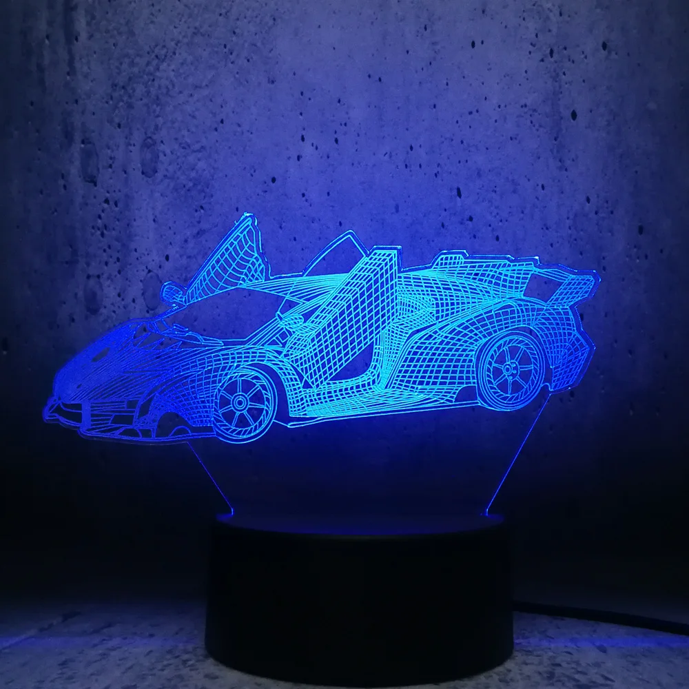 Lamborghini Veneno Модель гоночного автомобиля 3D светодиодный светильник ночник крутая