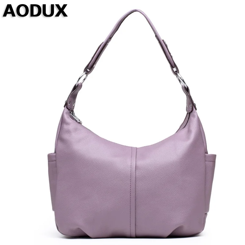 AODUX женская сумка из натуральной коровьей кожи на плечо сумочки длинная