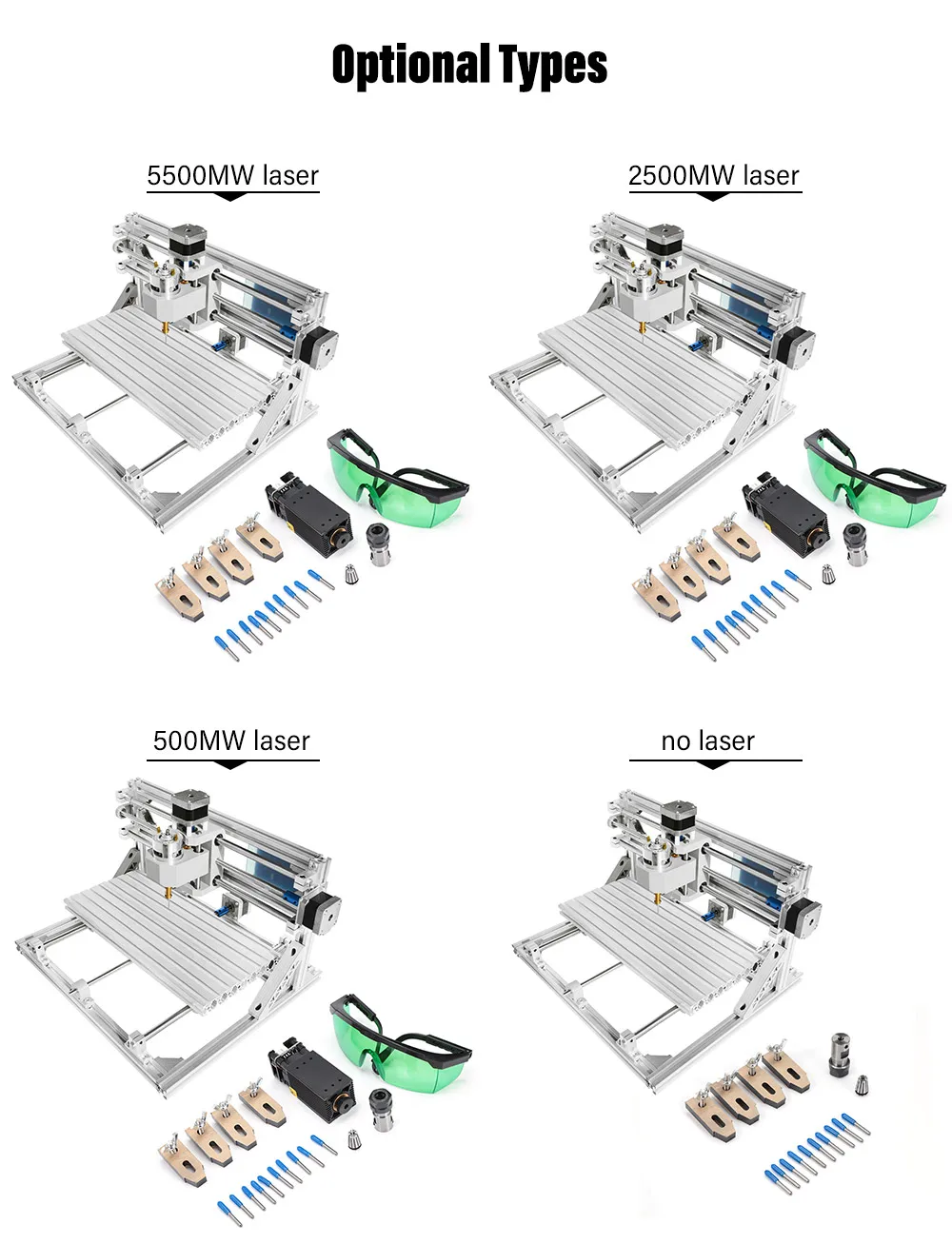 CNC3018 с ER11 мини лазерный гравировальный станок DIY Kit CNC древесины маршрутизатор Pcb ПВХ фрезерный станок 5500 МВт/2500 мвт/500 МВт/без лазера